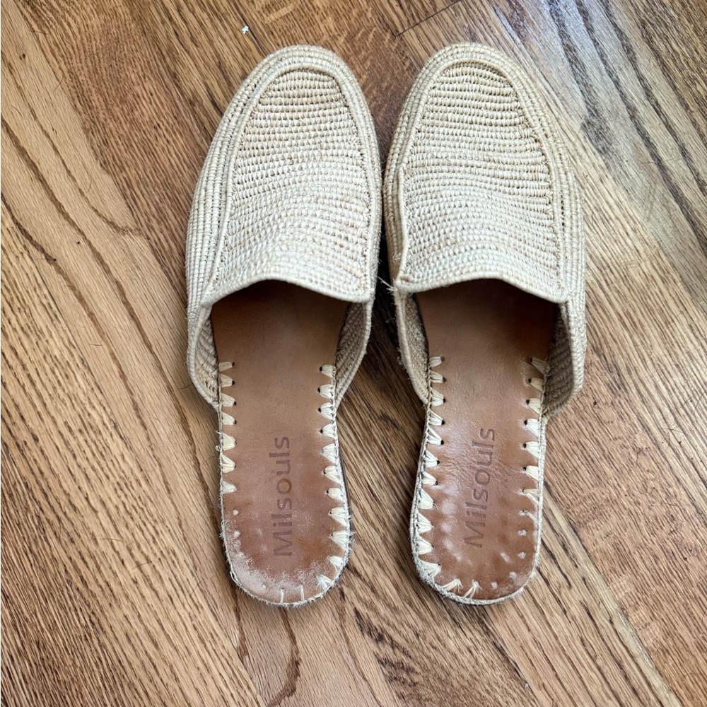 Women's Raffia Loafer Mules
